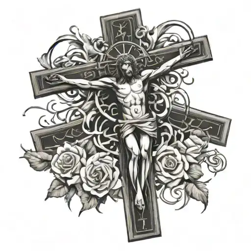 Generate Image Of Crucifix With The Names Trenxh And Eddie Incorporated Into It