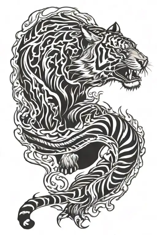 Flaming Tiger Surrounded