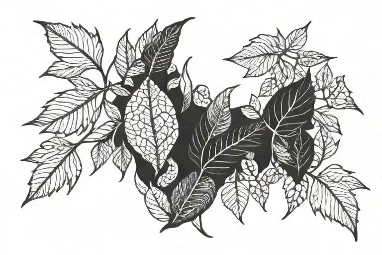 Leaves On Collar Bone And Spirit In Between The Leaves