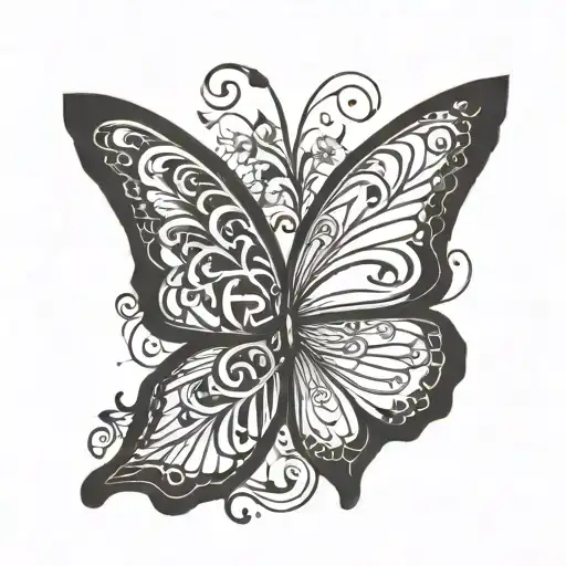 M & K Letter As Butterfly Wings