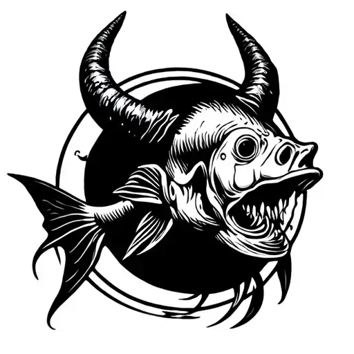 Aquarium Sign With Demon Horns