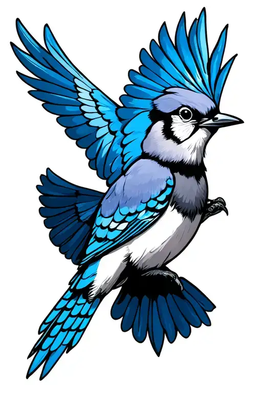 Blue Jay Bird Flying
