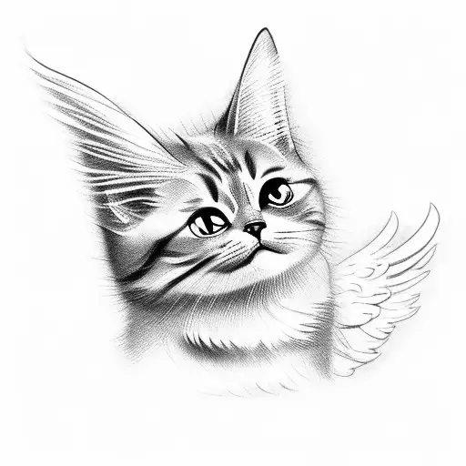 Cat With Angel Wings And Halo