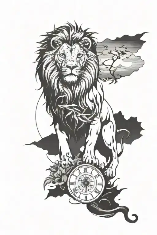 Lion Year Numbers Clock Landscape Leonie