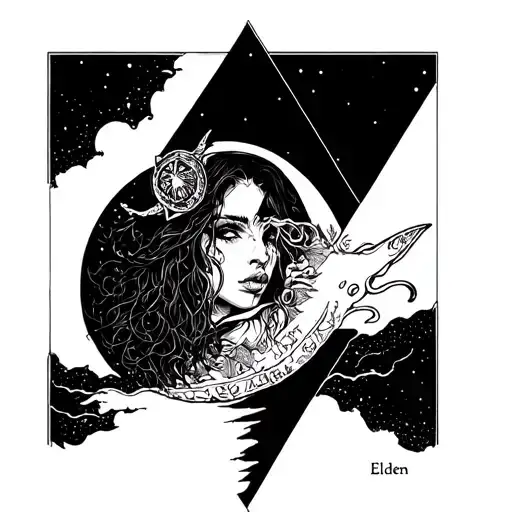 Combine Elements Of Ranni The Witch From Elden Ring With A Dark Side Of The Moon