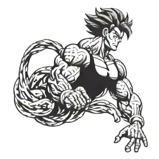 Bodybuilder Flexing With Dragonball Inspired Energy Aura