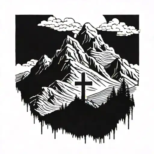 Mountain With Cross