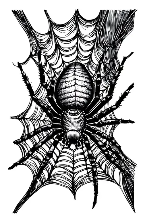 Spider Laying On A Big Web