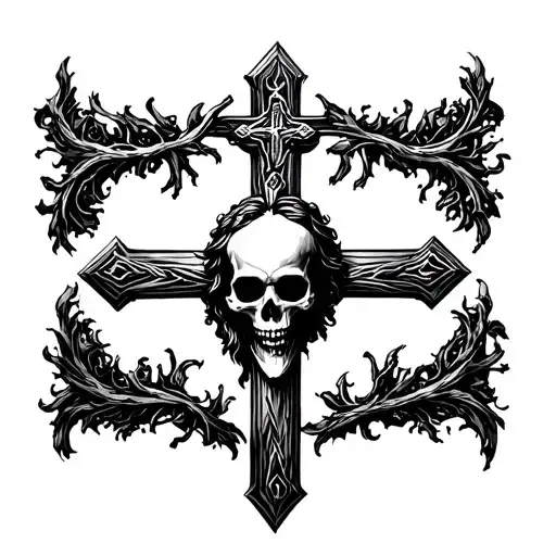 Christian Cross Jesus Meaningful Dark Skulls Death Salvation