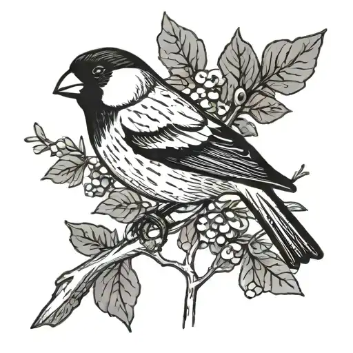 Bullfinch On A Branch