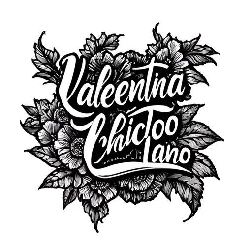 Lettering Valentina Old School Chicano