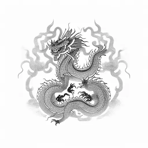 Traditional Chinese Dragon Made Of Metal