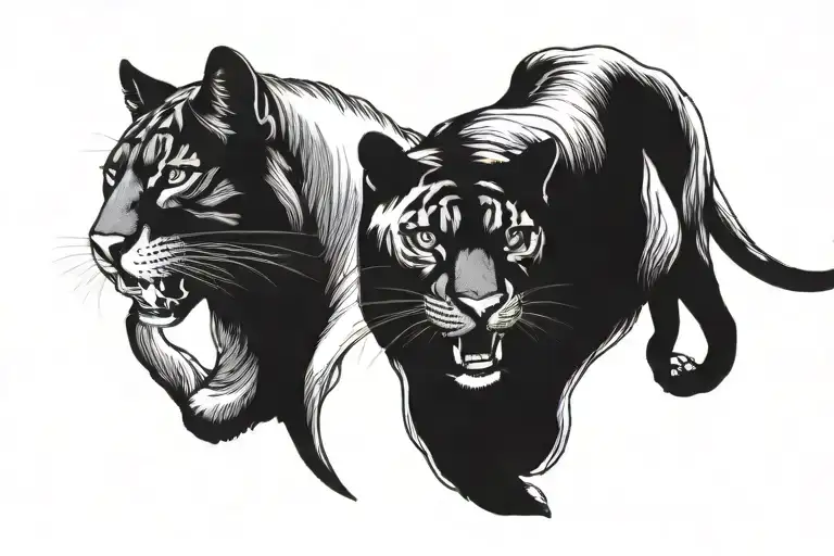A Panther And A Puma