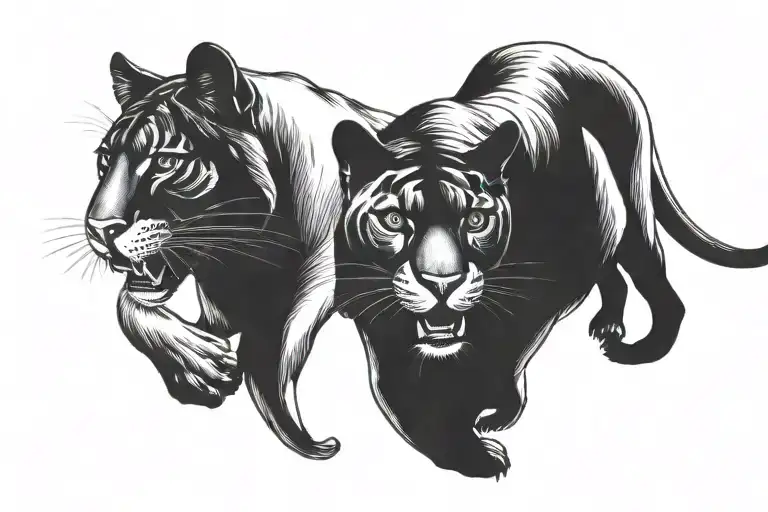 A Panther And A Puma