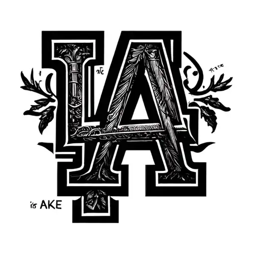 Ake Me A Tattoo That Has The La Logo In Fine Like Cursive