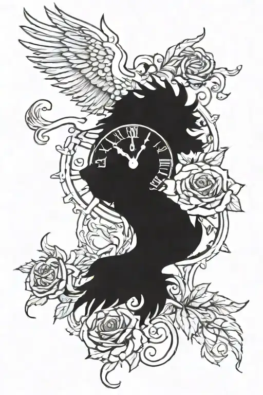 Lion Clock Rose Phoenix