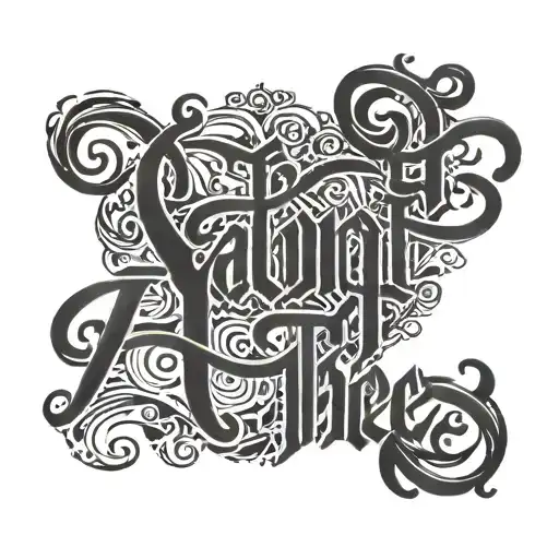 Ambigram Of Words Saint Thief In Cursive Letters