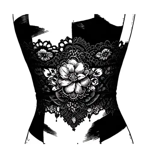 Lace Garter Belt On Thigh