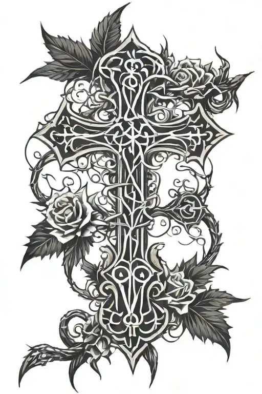 Cross With Thorns Wrapped