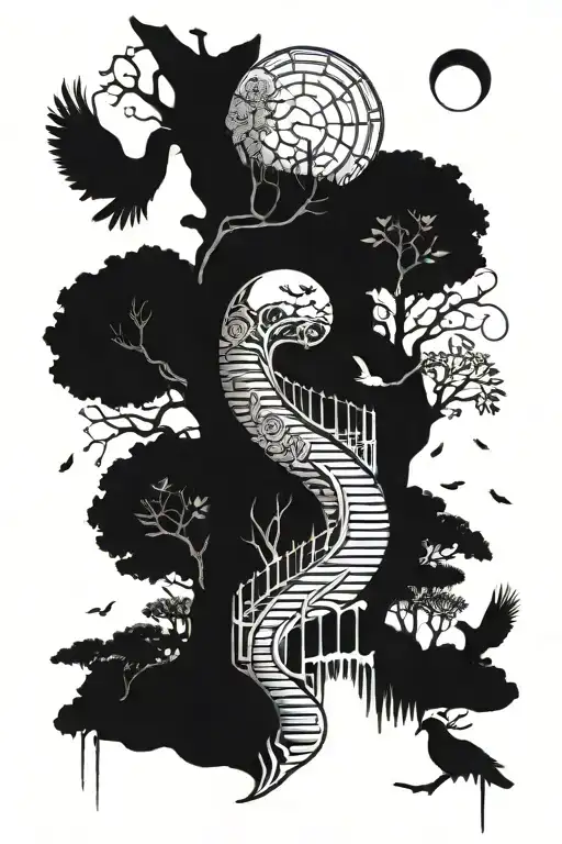 Roses Dragon Coil Waterfall Flowing Pyramid Big Tree Crows Moon Yinyang Hourglass Whale Wheel Chair