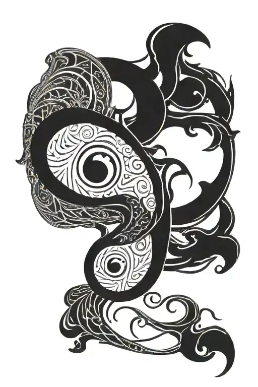 Infinity Symbol With Yin Yang Symbol Integrated