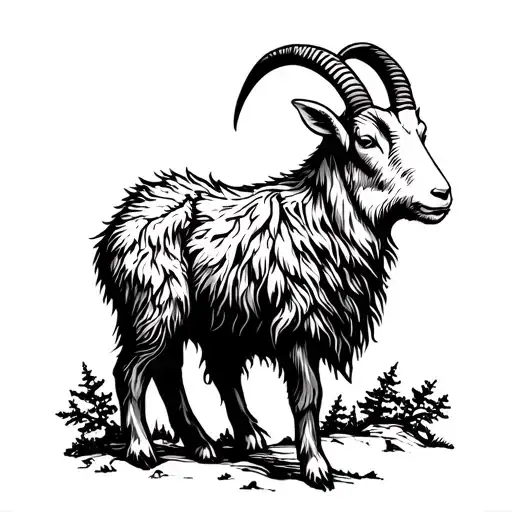 Mountain Goat Standing