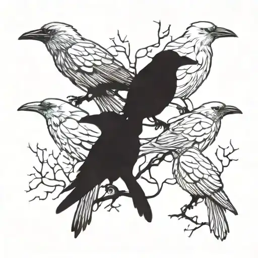 A Set Of Crows All Different Sizes