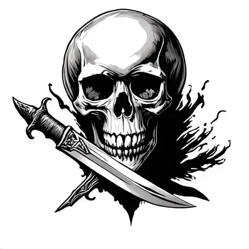 A Skull With A Dagger