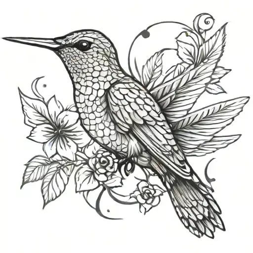 Hummingbird With Military Insignia Incorporated Into The Design