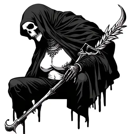 Grim Reaper Holding Booty Latina