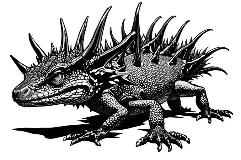 Thorny Devil Lizard Realistic Tattoo Design