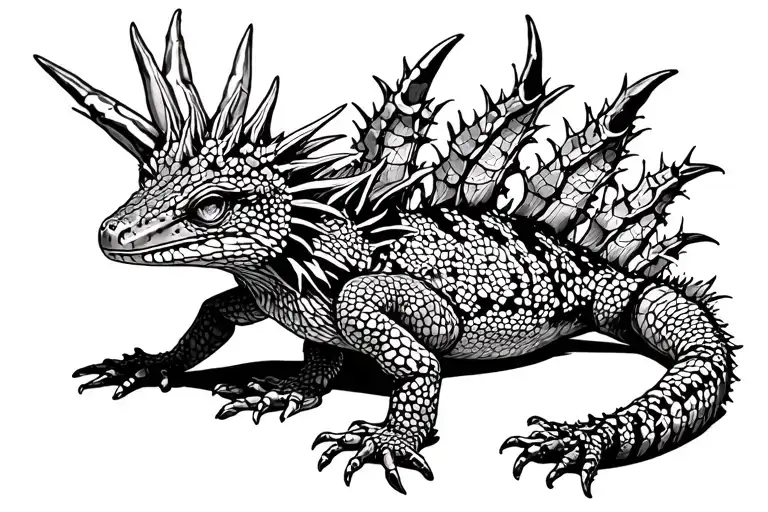 Thorny Devil Lizard Realistic Tattoo Design