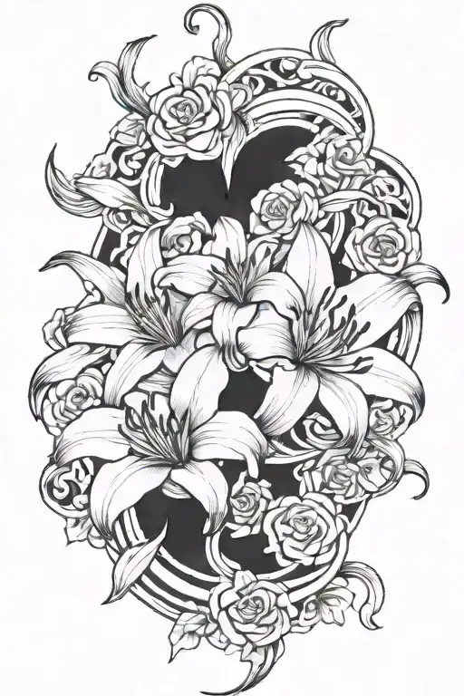 Lillies And Roses Intertwined Sleeve