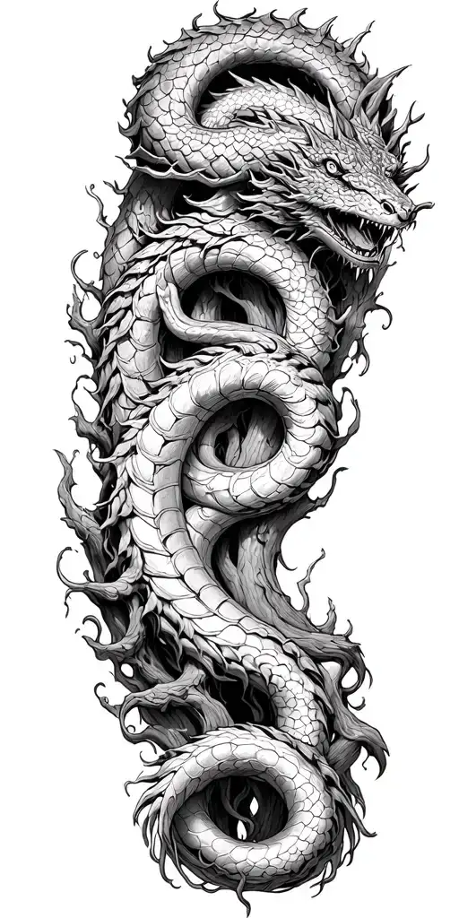 Yggdrasil With Jormungandr The World Serpent