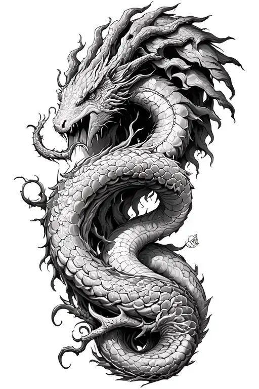 Yggdrasil With Jormungandr The World Serpent Biting Own Tail