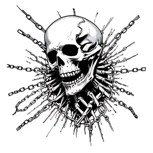 Skeleton Broken Chains Breaking