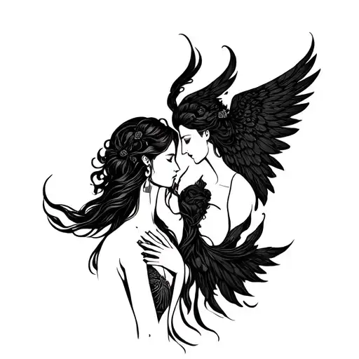 Devi And Angel Together Symbolizing The Client's