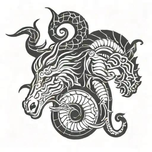 Capricorn And Scorpio Zodiac Tattoo Design
