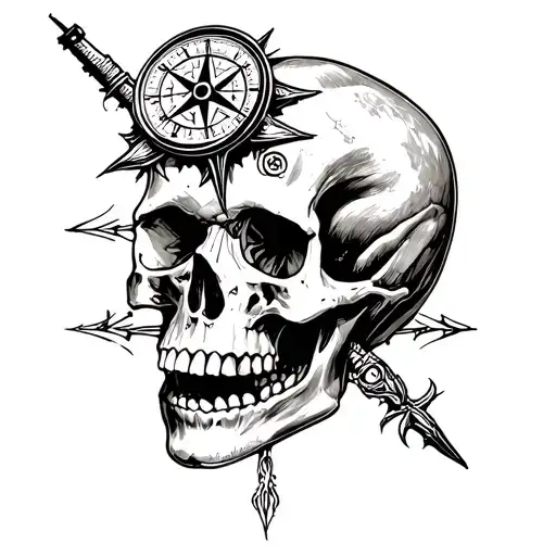 A Venok Over A Skull And A Compass