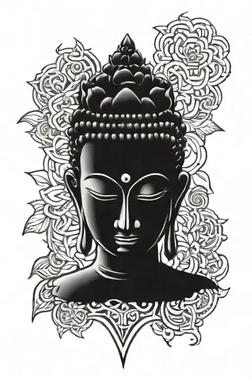 2 Budhdha Face Tatoo And Center Sivan Tatoo Design