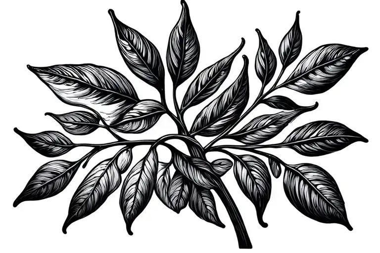 Stem And Leaves Curved
