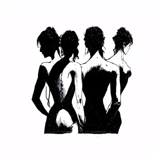 Per Sempre Noi With A Thin Line And 3 Shadows Of 2 -Small Back And A Big Back In The Middle