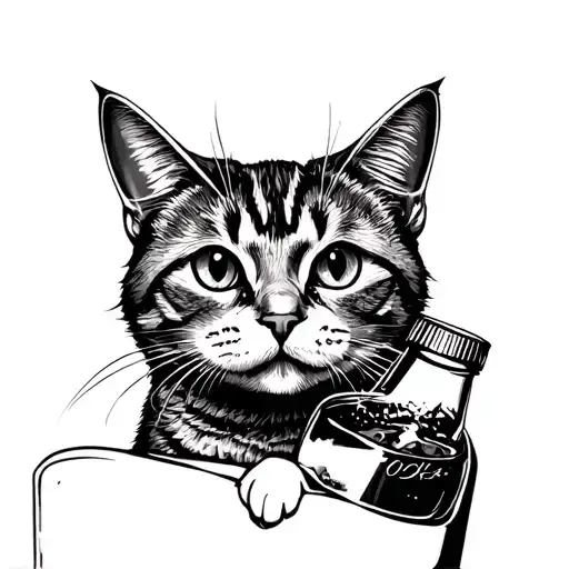 Cat Drink Vodka Bottle