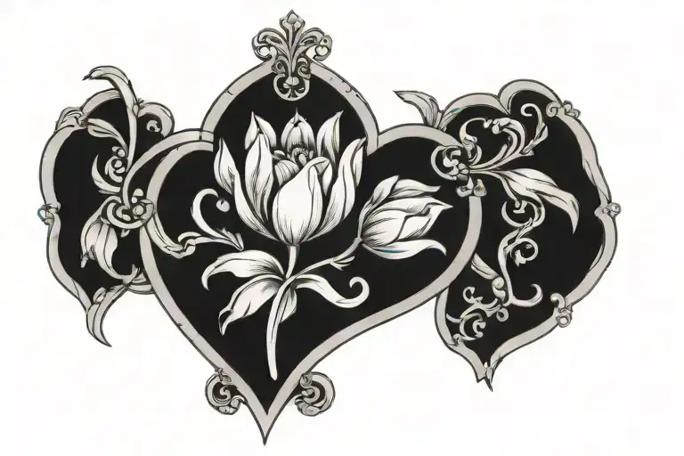 Tulip Flower In A Heart Shaped Lock