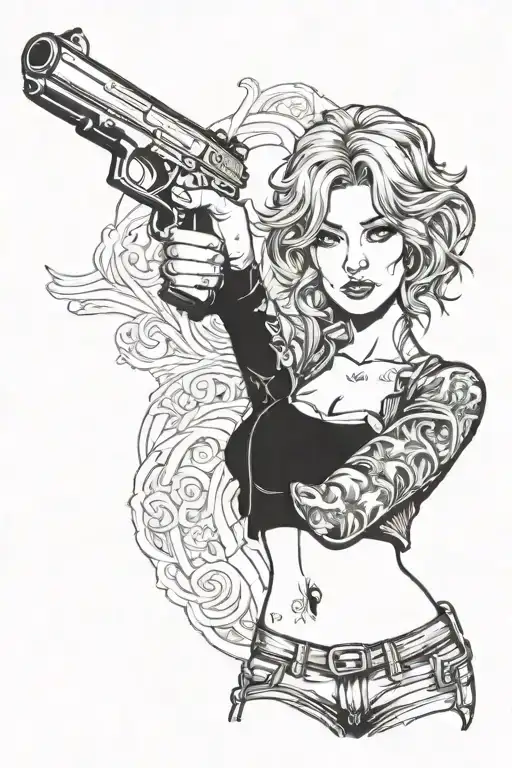Sexy Girl Holding A Gun