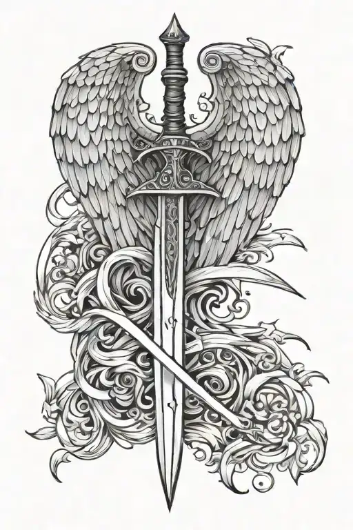 Angel Wings And Sword