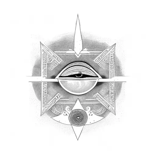 Egyptian Landscape With Eye Of Hourus And Ankh