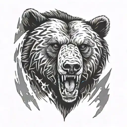 Aggressive Bear Black And Grey