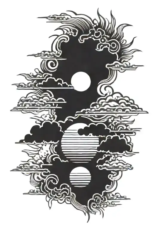 Sun Rays Driving Away The Clouds