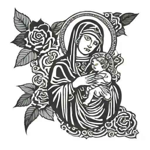 Russian Tattoo Mother Mary